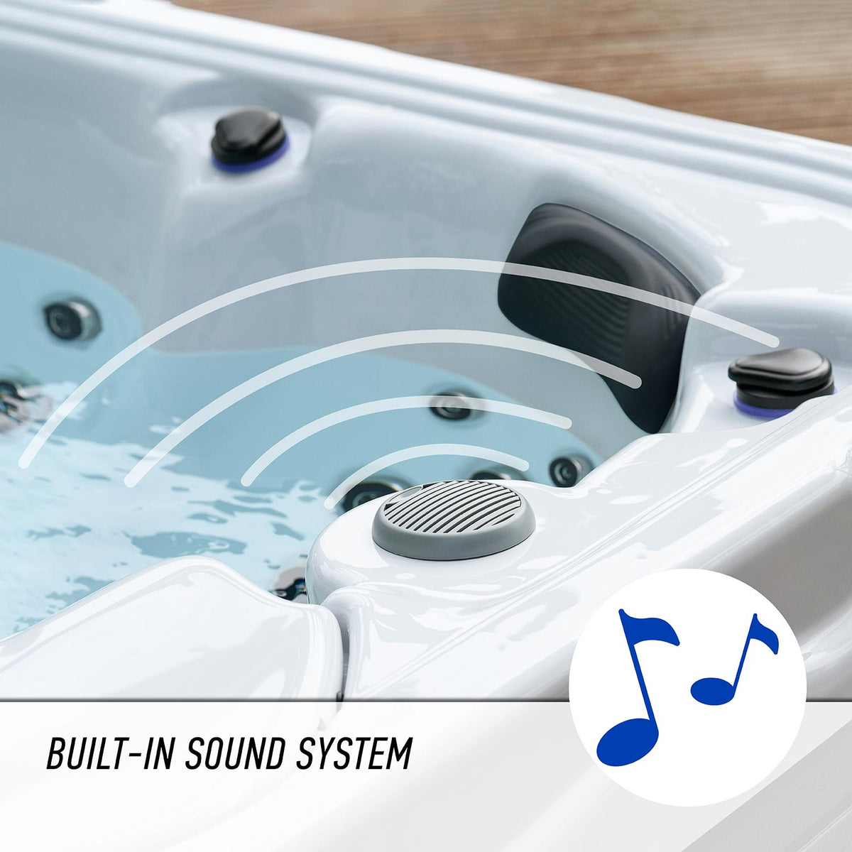 Buenospa Hollywood Spa 5-Person Hot Tub – 51 Jets, Gecko Colour Touchscreen, Built-In Audio and Lighting Waterfall (WM00840)