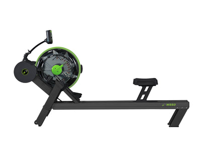 Dynamic Fluid Fitness M550 Commercial Water Rowing Machine, 10-Level Side-Mounted Twin Tank, Bluetooth Monitor, Elevated Seat, 330 lb Capacity