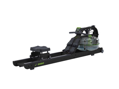 Dynamic Fluid Fitness S680 Timber Water Rowing Machine, American Ash Frame, 5-Level Twin Tank Fluid Resistance, Bluetooth Monitor, Belt Drive, 330 lb