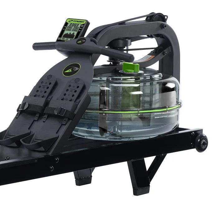 Dynamic Fluid Fitness S660 Forge Water Rowing Machine, 5-Level Twin Tank Fluid Resistance, Bluetooth Performance Monitor, Belt Drive, 330 lb Capacity
