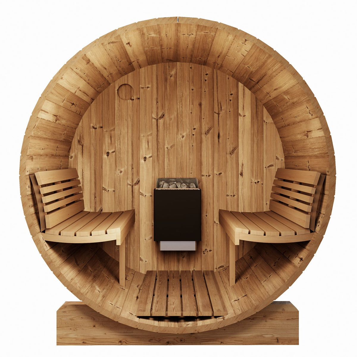 SaunaLife E7 ERGO Series Barrel Sauna — 4-Person, Thermo-Spruce, Standing Height
