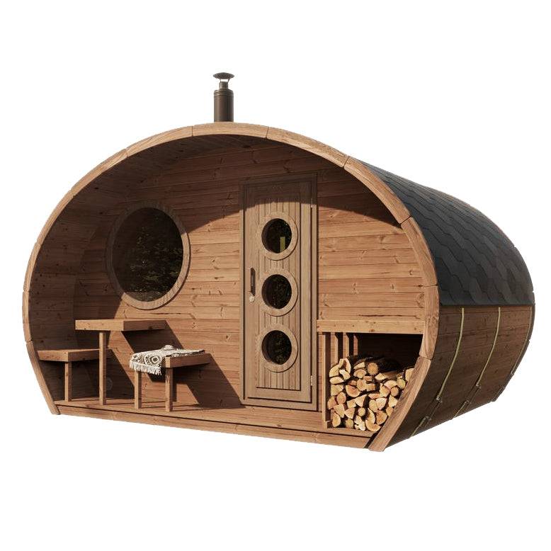 SaunaLife G11 Garden Series Outdoor Sauna Kit — 3-Space, Seats 8, Thermo-Wood