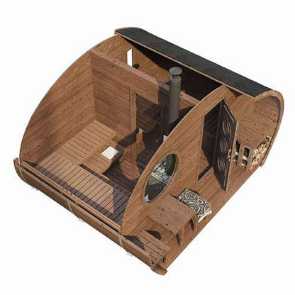 SaunaLife G11 Garden Series Outdoor Sauna Kit — 3-Space, Seats 8, Thermo-Wood