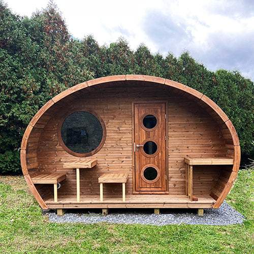 SaunaLife G11 Garden Series Outdoor Sauna Kit — 3-Space, Seats 8, Thermo-Wood