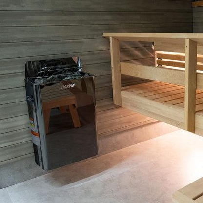 Harvia HSW8U1B The Wall Series SW80 8kW Black Stainless Steel Sauna Heater