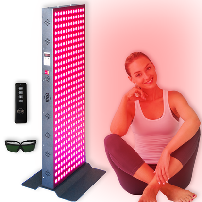 EXESAS 324 LED Red and Near-Infrared Light Panel, 4 Wavelengths 630/660/810/850 nm, Dual-Chip 5 W LEDs, 41 x 15 in. Panel with Base Stand, Hanging Kit, Remote and Timer (470 W)