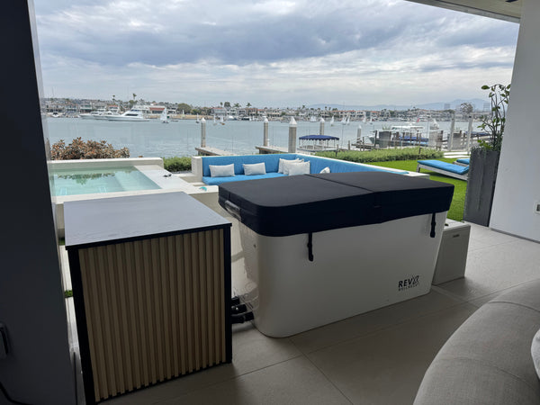 RevX X Tub Acrylic Cold Plunge with LUX 1.5 HP Chiller and Filtration System – 34 in Deep, 34–104°F, UV + Ozone