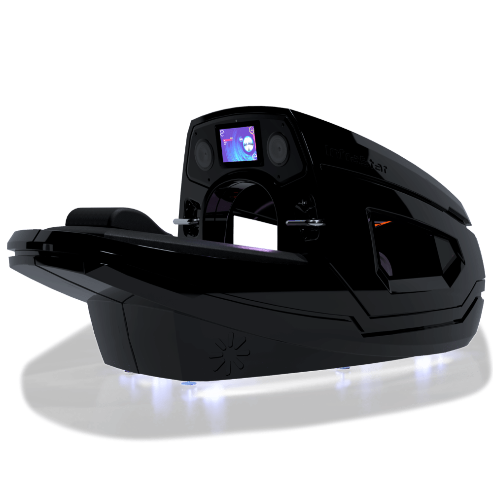 InfraStar Bike — Upright Infrared Vacuum Cycling Capsule, Vacuum + Infrared + Cryo