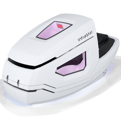 InfraStar Bike — Upright Infrared Vacuum Cycling Capsule, Vacuum + Infrared + Cryo