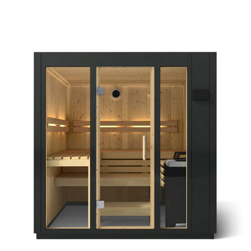 Title: KOHLER C1 Traditional Indoor Sauna — 2, 3 or 5 Person, Graphite Grey, Floor Optional
