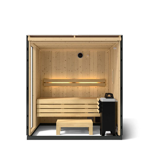 Title: KOHLER C1 Traditional Indoor Sauna — 2, 3 or 5 Person, Graphite Grey, Floor Optional