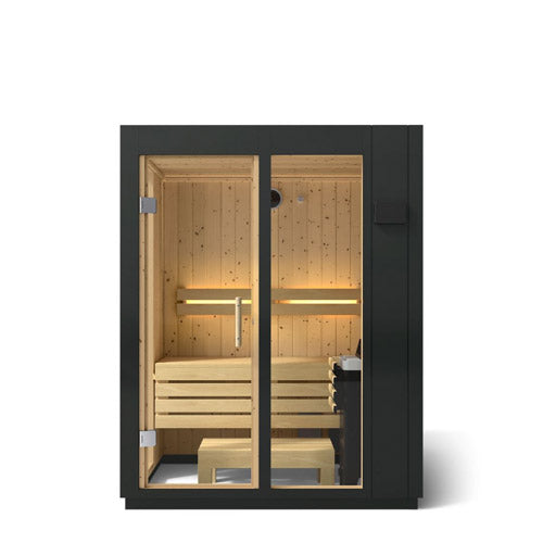 Title: KOHLER C1 Traditional Indoor Sauna — 2, 3 or 5 Person, Graphite Grey, Floor Optional