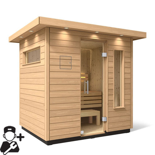 KOHLER C2 Traditional Outdoor Sauna, Douglas Fir — 3, 5 or 6 Person