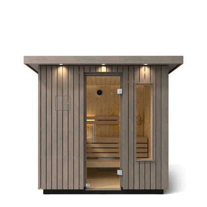 KOHLER C2 Traditional Outdoor Sauna, Weathered Grey Spruce — 3, 5 or 6 Person