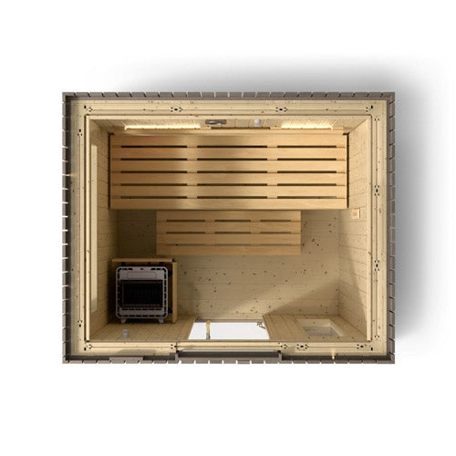 KOHLER C2 Traditional Outdoor Sauna, Weathered Grey Spruce — 3, 5 or 6 Person