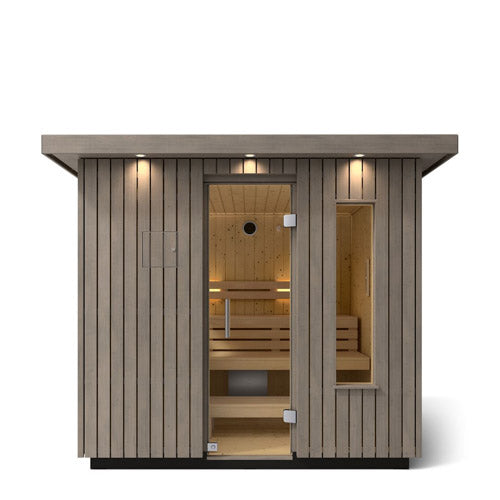 KOHLER C2 Traditional Outdoor Sauna, Weathered Grey Spruce — 3, 5 or 6 Person