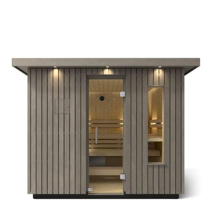 KOHLER C2 Traditional Outdoor Sauna, Weathered Grey Spruce — 3, 5 or 6 Person
