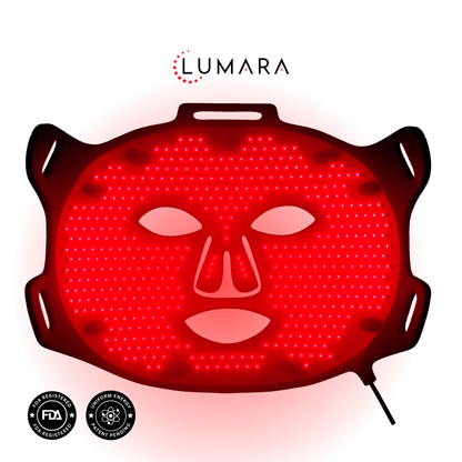 Lumara VISO Red Light LED Face Mask, FDA 510(k) Cleared, 470 Micro-LEDs at 660 nm, Full-Face Silicone Mask with 5-Minute Timer, Wired Controller and Adjustable Strap