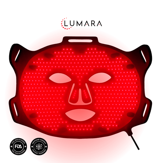 Lumara VISO Red Light LED Face Mask, FDA 510(k) Cleared, 470 Micro-LEDs at 660 nm, Full-Face Silicone Mask with 5-Minute Timer, Wired Controller and Adjustable Strap