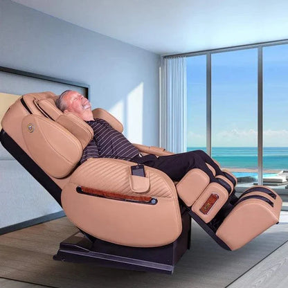 Luraco iRobotics 9 Max Plus Special Edition Massage Chair, Made in USA, with Dual 3D Rollers, Split L-Track, 100 Air Cells, Powered Armrests, and Full Leather