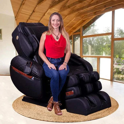 Luraco iRobotics 9 Max Plus Special Edition Massage Chair, Made in USA, with Dual 3D Rollers, Split L-Track, 100 Air Cells, Powered Armrests, and Full Leather