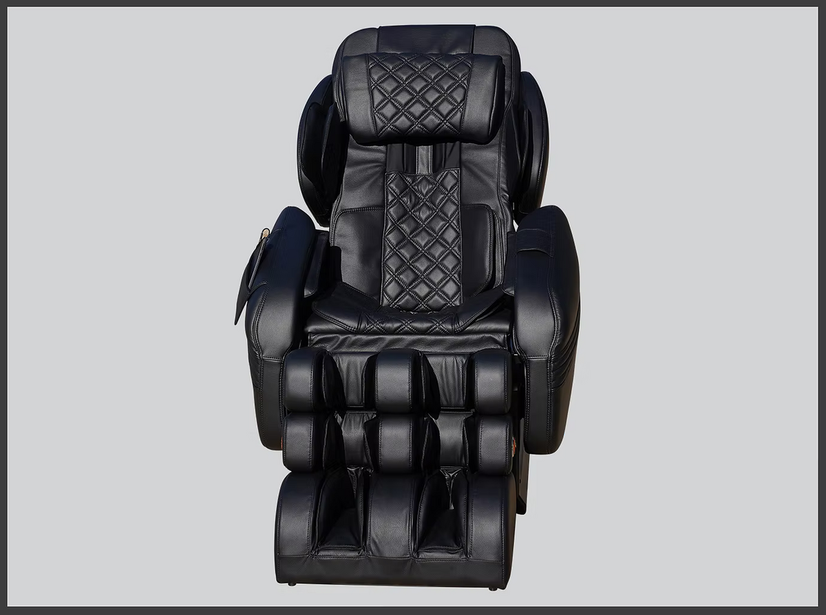 Luraco Model 3 Hybrid SL Massage Chair, Made in USA, with 3D Rollers, Split L-Track, 100 Air Cells, Full-Body Stretch, and Full Leather