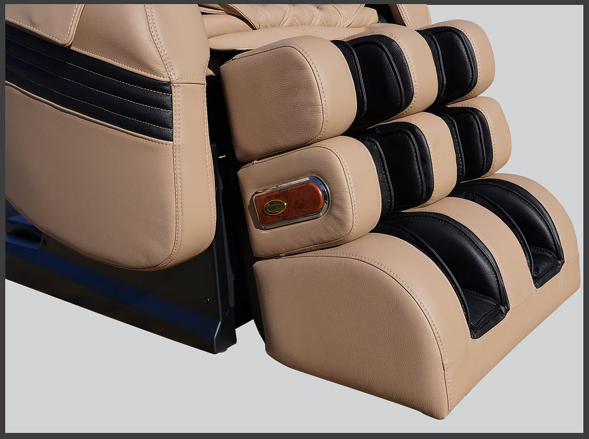 Luraco Model 3 Hybrid SL Massage Chair, Made in USA, with 3D Rollers, Split L-Track, 100 Air Cells, Full-Body Stretch, and Full Leather