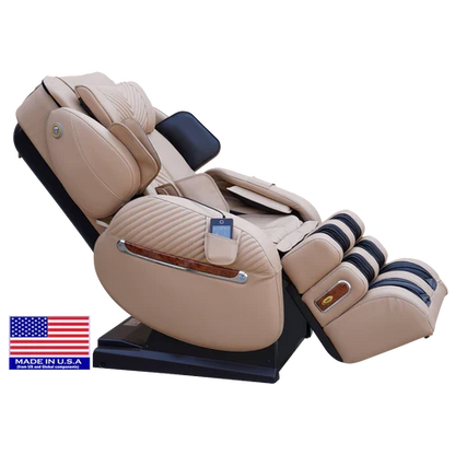 Luraco iRobotics 9 Max Plus Royal Edition Massage Chair, Made in USA, with 18K Gold Appointments, Dual 3D Rollers, Split L-Track, 100 Air Cells, and Full Leather