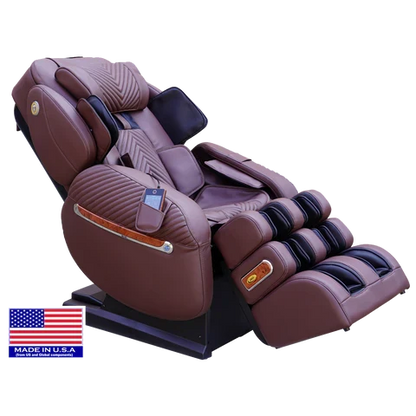 Luraco iRobotics 9 Max Plus Royal Edition Massage Chair, Made in USA, with 18K Gold Appointments, Dual 3D Rollers, Split L-Track, 100 Air Cells, and Full Leather