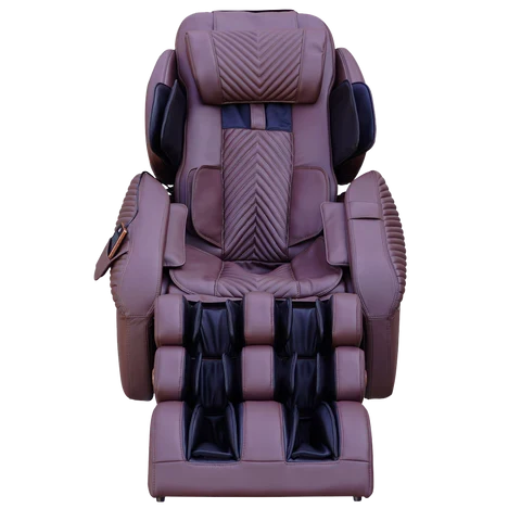 Luraco iRobotics 9 Max Plus Royal Edition Massage Chair, Made in USA, with 18K Gold Appointments, Dual 3D Rollers, Split L-Track, 100 Air Cells, and Full Leather