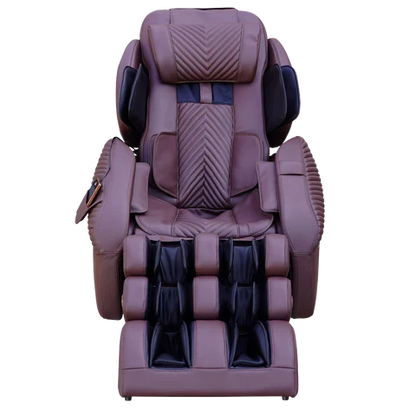 Luraco iRobotics 9 Max Plus Royal Edition Massage Chair, Made in USA, with 18K Gold Appointments, Dual 3D Rollers, Split L-Track, 100 Air Cells, and Full Leather