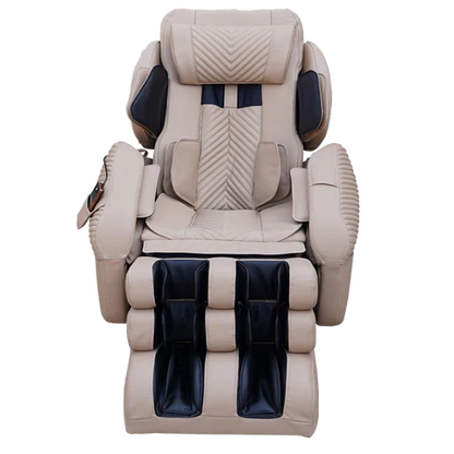 Luraco iRobotics 9 Max Plus Royal Edition Massage Chair, Made in USA, with 18K Gold Appointments, Dual 3D Rollers, Split L-Track, 100 Air Cells, and Full Leather