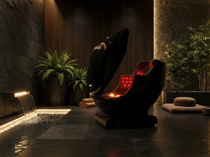 Protocol⁴ The Cocoon P200 Seated Wellness Pod, Dual-Zone Far Infrared Heat, Full-Body Red Light and PEMF with Bluetooth Audio, 63 x 30 x 51 in., 220 V