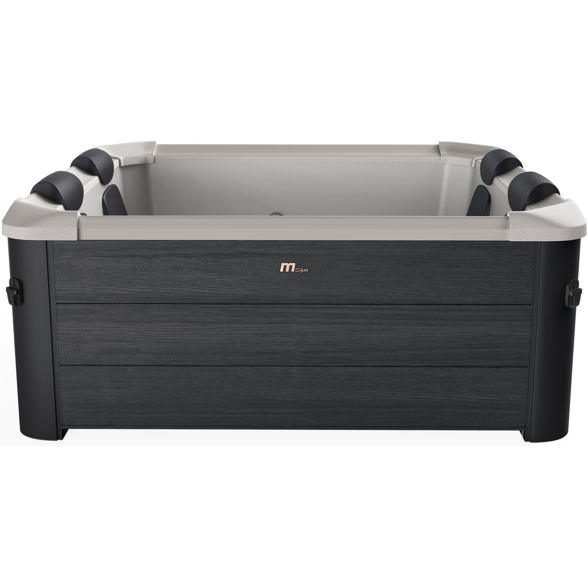 MSpa Oslo Frame Series Square Rigid Hot Tub – 6 Person, 304 Gallon, 140 Air Jets Plus Hydro Jets, UVC and Ozone (F-OS063W)