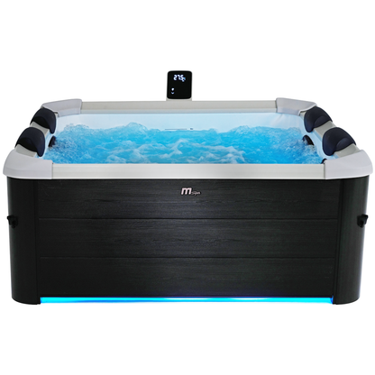 MSpa Oslo Frame Series Square Rigid Hot Tub – 6 Person, 304 Gallon, 140 Air Jets Plus Hydro Jets, UVC and Ozone (F-OS063W)