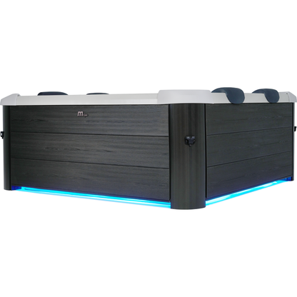 MSpa Oslo Frame Series Square Rigid Hot Tub – 6 Person, 304 Gallon, 140 Air Jets Plus Hydro Jets, UVC and Ozone (F-OS063W)