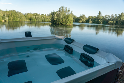 MSpa Oslo Frame Series Square Rigid Hot Tub – 6 Person, 304 Gallon, 140 Air Jets Plus Hydro Jets, UVC and Ozone (F-OS063W)