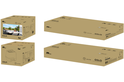 MSpa Oslo Frame Series Square Rigid Hot Tub – 6 Person, 304 Gallon, 140 Air Jets Plus Hydro Jets, UVC and Ozone (F-OS063W)