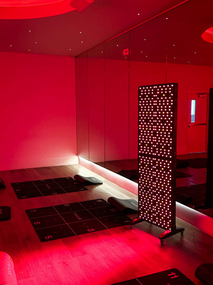 Renew Red Light The Max Panel, 7-Wavelength Red, Near-Infrared and Blue LED Panel, 900 x 5 W LEDs, 450–850 nm, 75 x 24 in. Full-Body Panel with Rolling Floor Stand, Touchscreen and Remote