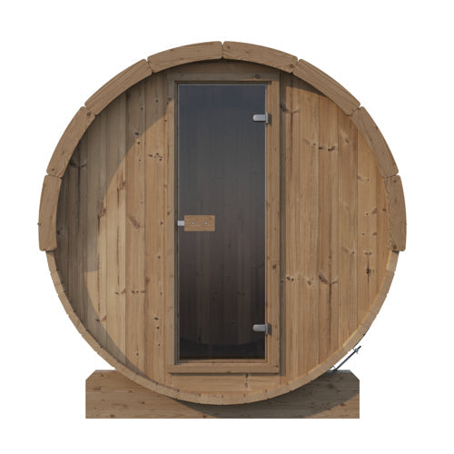 SaunaLife E7 ERGO Series Barrel Sauna — 4-Person, Thermo-Spruce, Standing Height