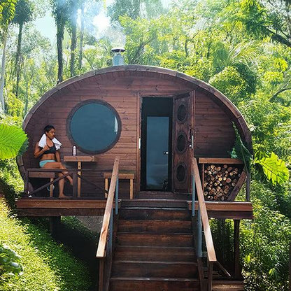 SaunaLife G11 Garden Series Outdoor Sauna Kit — 3-Space, Seats 8, Thermo-Wood
