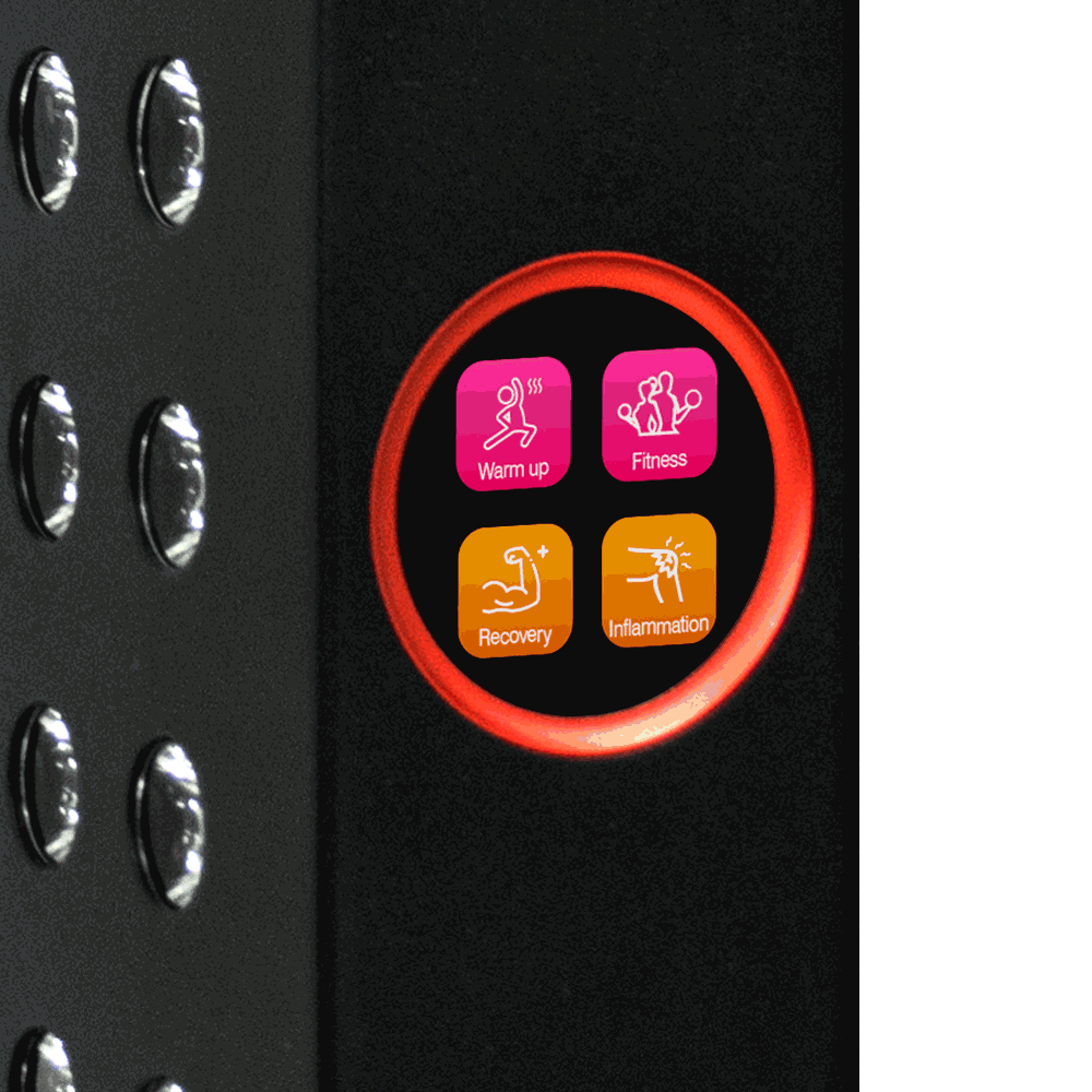 Renew Red Light The Max Panel, 7-Wavelength Red, Near-Infrared and Blue LED Panel, 900 x 5 W LEDs, 450–850 nm, 75 x 24 in. Full-Body Panel with Rolling Floor Stand, Touchscreen and Remote
