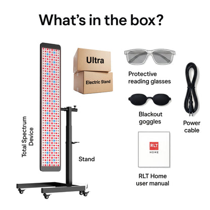 RLT Home Total Spectrum ULTRA Full-Body Red Light Therapy Panel with Electric Stand, 7 Wavelengths, 480 LEDs