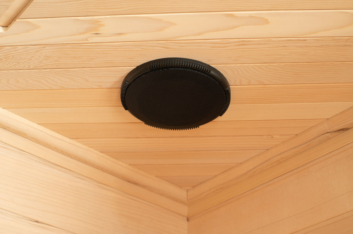 Blisspod Vienna 4-5 Person Corner Far Infrared Sauna with 12 Low-EMF Carbon Heaters, Canadian Hemlock