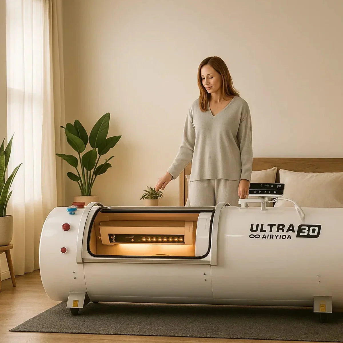 Airvida Ultra Hard Shell Lying Hyperbaric Chamber — 1.3 / 1.5 / 1.7 / 2.0 ATA, Three Widths