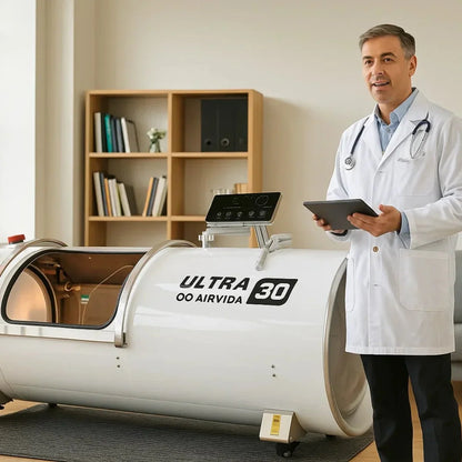 Airvida Ultra Hard Shell Lying Hyperbaric Chamber — 1.3 / 1.5 / 1.7 / 2.0 ATA, Three Widths