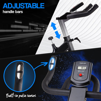 PROFLEX SPN750 II Spin Bike – 13 kg Flywheel, Belt Drive, LCD Console