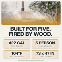 Wood Fired 4-Person to 5-Person 0-Jet Hot Tub and Ice Bath with Internal Stove Pine — Results & Stats