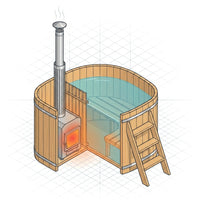 Wood Fired 4-Person to 5-Person 0-Jet Hot Tub and Ice Bath with Internal Stove Pine — How It Works