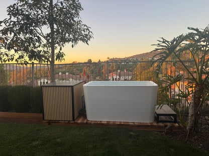 RevX X Tub Acrylic Cold Plunge with LUX 1.5 HP Chiller and Filtration System – 34 in Deep, 34–104°F, UV + Ozone